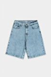 Iced Blue Baggy Denim Urban Jort Erkek Şort