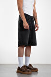 Koyu Gri Baggy Jean Erkek Şort Jorts