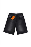 Siyah Eskitme Baggy Denim Urban Jort Erkek Şort