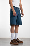 Koyu Mavi Baggy Denim Urban Jort Erkek Şort UK1450MVK