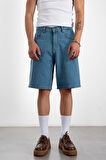 Açık Mavi Baggy Denim Urban Jort Erkek Şort UK1450MVA