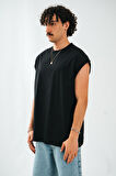 Siyah Oversize Kolsuz Erkek Tişört TB2213SY