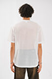 Beyaz File Oversize Erkek Tişört