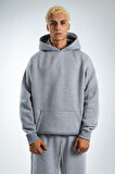 Gri Urban Ghost Oversize Erkek Sweatshirt
