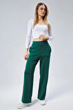 Maison La Femme Kadın Yeşil Yüksek Bel Bol Paça Eşofman Pantolon