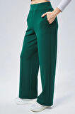 Maison La Femme Kadın Yeşil Yüksek Bel Bol Paça Eşofman Pantolon