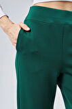 Maison La Femme Kadın Yeşil Yüksek Bel Bol Paça Eşofman Pantolon