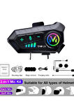 Vothoon Y10 2X Motosiklet Kask İntercom Çift Eşleşme RGB Işıklı Bluetooth Kulaklık 5,3