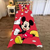 Mickey Mouse'lu kız Desenli Yatak örtüsü ve yastık kılıfı 2li takımı
