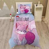 LITTLE LADY Desenli Yatak örtüsü ve yastık kılıfı 2li takımı