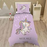 MAKING MAGIC HAPPEN  Desenli Yatak örtüsü ve yastık kılıfı 2li takımı