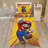 SUPER MARIO Desenli Yatak örtüsü ve yastık kılıfı 2li takımı