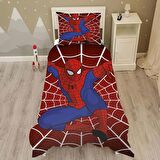 Spiderman Desenli Yatak örtüsü ve yastık kılıfı 2li takımı