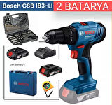GSB 183 li Çift Bataryalı Darbeli Matkap Vidalama ,Bosch 103 Parça Uç Aksesyar Seti ve Metre