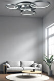 Yaman Modern Tasarım Gri Renk Beyaz Ledli Cafe Mutfak Salon Led Avize