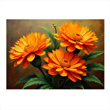 Turuncu Çiçek Aranjmanı Mdf poster 25cmX 35cm