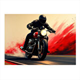 Kırmızı Spor Motosiklet Art Mdf Tablo 35cm X50cm
