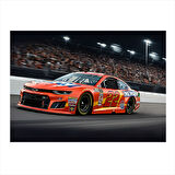 Kırmızı Nascar Yarışı Desenli Mdf Tablo 35cm X50cm