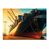 Limanda Demirleyen Gemi Art Mdf Poster 50cmX 70cm