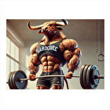 Halter Kaldıran Boğa Art Mdf Poster 35cm X50cm