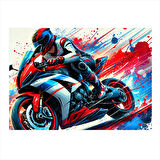 Renkli Motosiklet Aksiyonu Hediyelik Mdf Tablo 25cmX 35cm