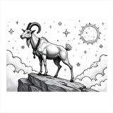 Dağ Keçisi Tasarımı Desenli Mdf Tablo 35cm X50cm