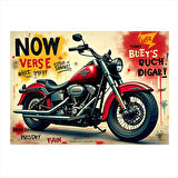 Retro Motosiklet Posteri Modern Ahşap Tablo 25cmX 35cm