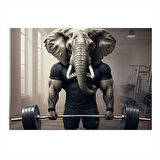 Halter Kaldıran Fil Model Mdf tablo 35cm X50cm