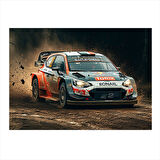 Ralli Yarış Arabası Dekoratif ahşap Tablo 35cm X50cm