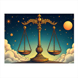 Terazi Burcu Ve Adalet Dekoratif Mdf Tablo 50cmX 70cm