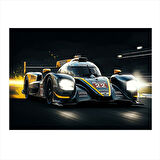 Yarış Arabası Gece Sahnesi Model Ahşap Tablo 50cmX 70cm