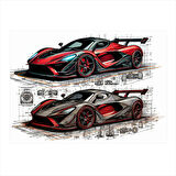 Teknik Spor Araba Tasarımı Hediyelik Ahşap Tablo 35cm X50cm