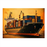 Yük Gemisi Modern Ahşap Tablo 25cmX 35cm
