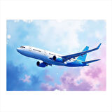 Gökyüzünde Uçak Desenli Mdf Tablo 35cm X50cm