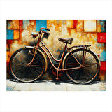 Vintage Bisiklet Tasarımı Modern Ahşap Tablo 35cm X50cm