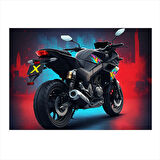 Gece Motosiklet Tasarımı Hediyelik Mdf Tablo 25cmX 35cm