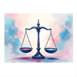 Terazi Temalı İllüstrasyon Art Mdf Tablo 35cm X50cm