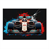 Kırmızı Formula 1 Yarış Arabası Model Mdf tablo 25cmX 35cm