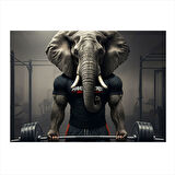 Halter Kaldıran Fil Figürü Tasarım Mdf Tablo 50cmX 70cm
