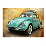 Nostaljik Mavi Vosvos Hediyelik Mdf Tablo 25cmX 35cm