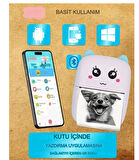 Taşınabilir Portatif Mini Cep Yazıcı Bluetooth Bağlantılı Telefon PC Tablet Uyumlu Etiket Yazıcı