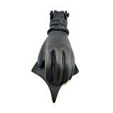 Antika Tarz Dekoratif Pirinç El Kapı Tokmağı, Taktak - 167x75 Mm, Oksit