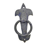 Antika Tarz Dekoratif Pirinç Lale Kapı Halkası - 165x70mm, Oksit