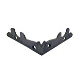 Antika Tarz Dekoratif Pirinç Lale Köşe Gönye - Yan, 105x105 Mm, Oksit