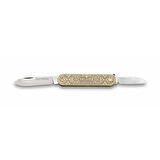 61804 Pirinç İşlemeli Sürmene Çakısı 5,5 / 3,5 Cm - Çift Bıçaklı