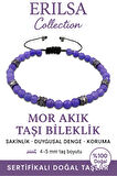 Sertifikalı Fasetli AAA+ Teraherz ve Mor Akik İnce Model Bileklik – Duygusal Denge