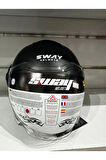 KASK SWAY SW-737 MAT BLACK ÇENESİZ GÜNEŞ GÖZLÜKLÜ