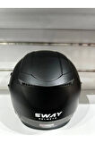 KASK SWAY SW-766 MAT SİYAH ÇENESİZ GÜNEŞ GÖZLÜKLÜ
