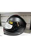 KASK SWAY SW-865 MAT SİYAH GÜNEŞ GÖZLÜKLÜ