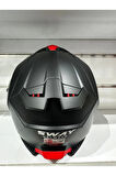 KASK SWAY SW-865 MAT SİYAH GÜNEŞ GÖZLÜKLÜ